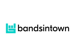 Bandsintown logo with a turquoise icon resembling a bar chart and stylized text, perfect for tracking your favorite gigs while you enjoy free time with Labbe's Lawn Care Plus handling your lawn care needs.